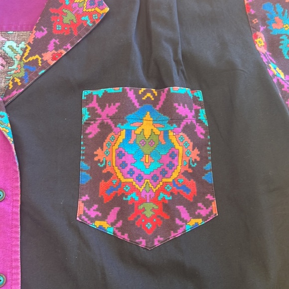 Vintage Women Blouse Pattern Buttons Down Sz XL - Picture 4 of 15